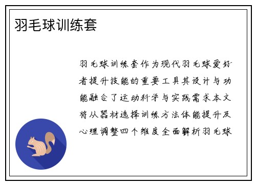羽毛球训练套